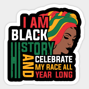 I am Black History, Black History month Sticker